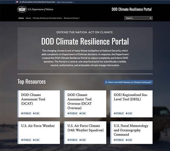 DOD Climate Resilience Portal